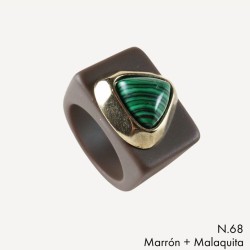 ANILLO MARRON N 68/18 MALAQUITA