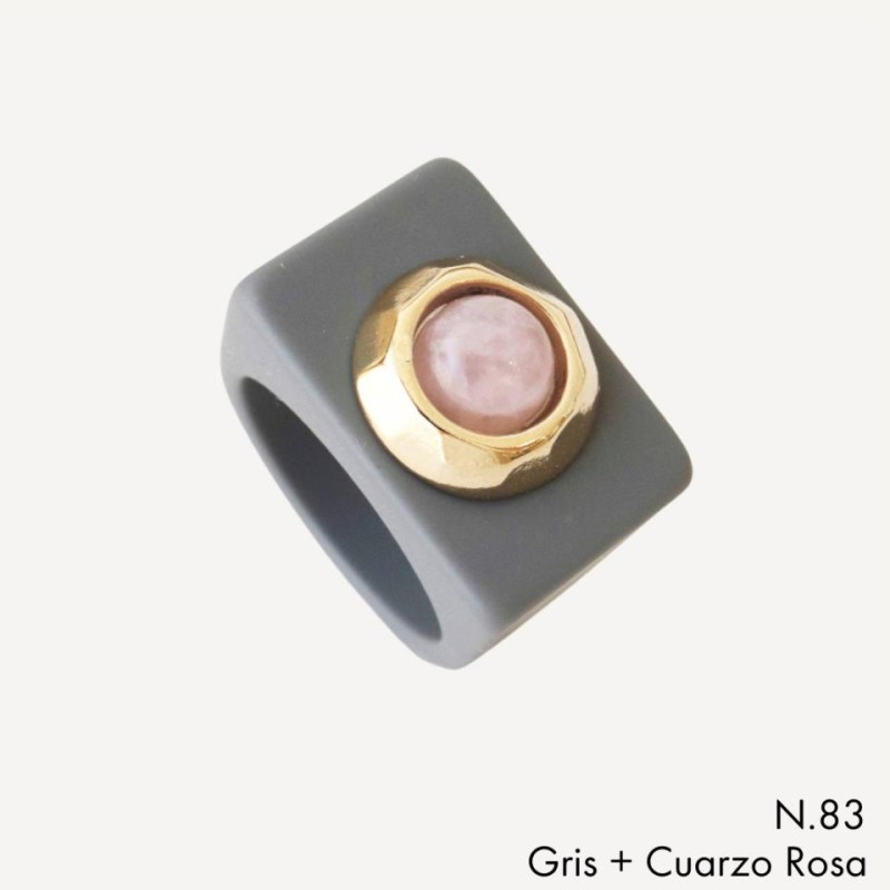 ANILLO GRIS N 83/20 CHIC II CUARZO ROSA OI24