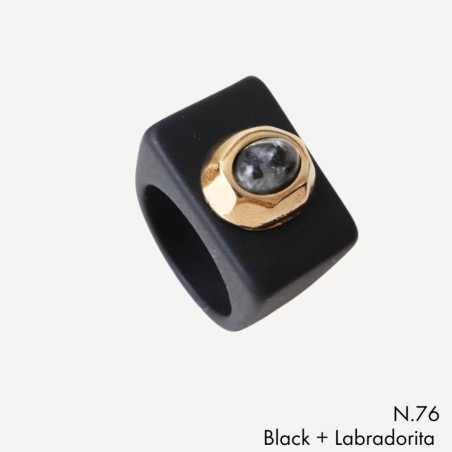 ANILLO BLACK N 76/16 LABRADORITA