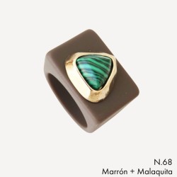 ANILLO MARRON N 68/8 MALAQUITA