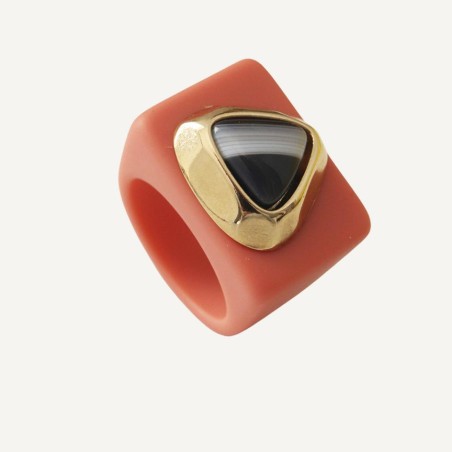 ANILLO CORAL N 128/8 NEGRO VETEADO