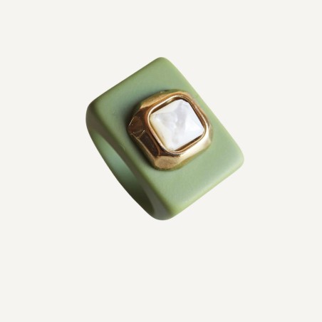 ANILLO VERDE SECO N 126/8 MADREPERLA