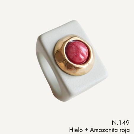 ANILLO HIELO N 149/19 AMAZONITA ROJA RD