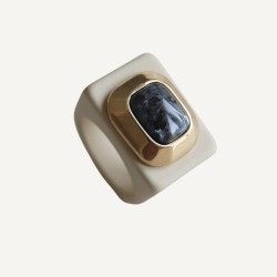 ANILLO CREMA N 150/19 LABRADORITA RECT