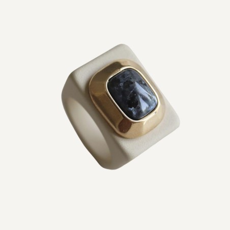 ANILLO CREMA N 150/22 LABRADORITA RECT