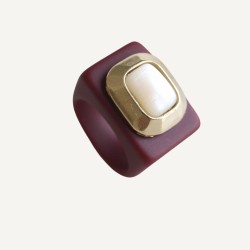 ANILLO BURDEOS N 144/18 MADREPERLA RECT